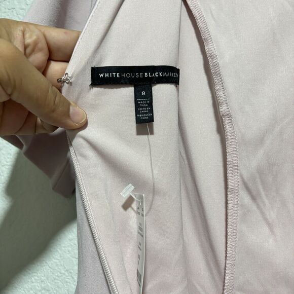 NEW WHBM White House Black Market Satin Collar Sheath Dress 2 Cottage Rose Party - Picture 8 of 11